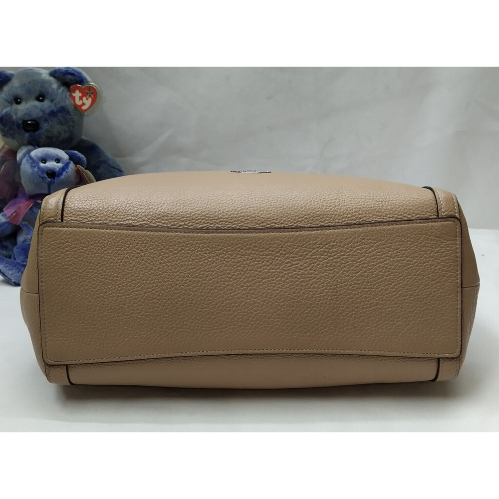 Coach Kristy Taupe Beige Pebble Leather Triple Compartment Shoulder Bag - Picture 6 of 16